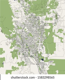 vector map of the city of Colorado Springs, Colorado, United States America