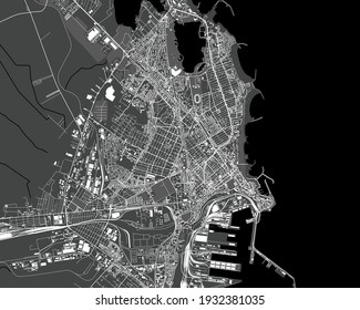 vector map of the city of Constanta, Romania