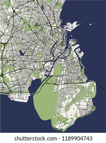 vector map of the city of Copenhagen, Denmark