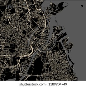 vector map of the city of Copenhagen, Denmark