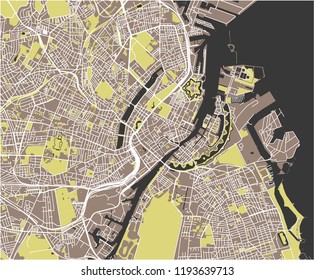 vector map of the city of Copenhagen, Denmark