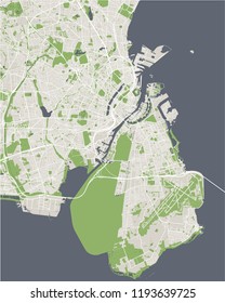 vector map of the city of Copenhagen, Denmark