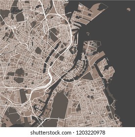 vector map of the city of Copenhagen, Denmark