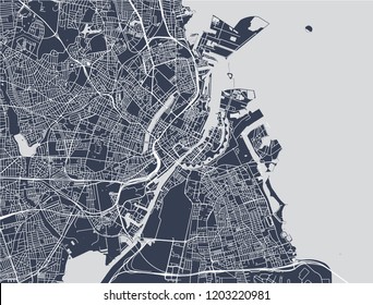 vector map of the city of Copenhagen, Denmark