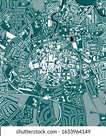 vector map of the city of Coventry, West Midlands, England, UK