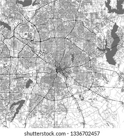 vector map of the city of Dallas, Texas, USA