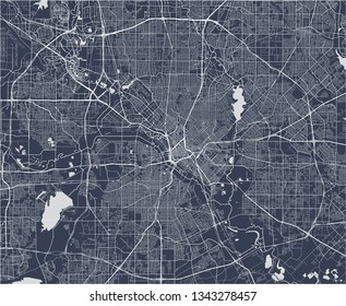 vector map of the city of Dallas, Texas, USA