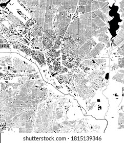 vector map of the city of Dallas, Texas, USA