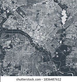 vector map of the city of Dallas, Texas, USA