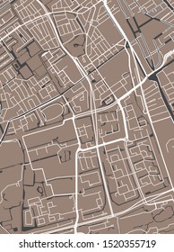 vector map of the city of Delft, Netherlands