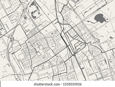 vector map of the city of Delft, Netherlands