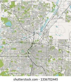 vector map of the city of Denver, Colorado, USA