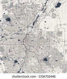 vector map of the city of Denver, Colorado, USA
