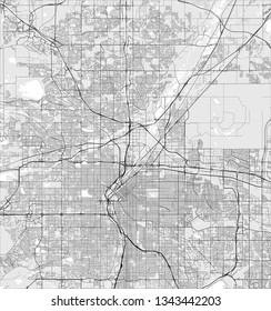 vector map of the city of Denver, Colorado, USA