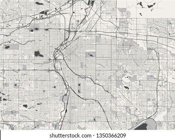 vector map of the city of Denver, Colorado, USA