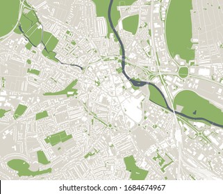 vector map of the city of Derby, East Midlands, England, UK