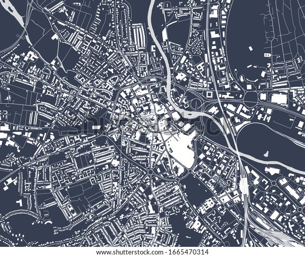 Vector Map City Derby East Midlands Stock Vector (Royalty Free) 1665470314