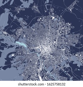 vector map of the city of Dijon, Cote-dOr, Bourgogne-Franche-Comte, France