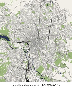 vector map of the city of Dijon, Cote-dOr, Bourgogne-Franche-Comte, France