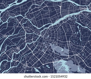 vector map of the city of Dongguan, China