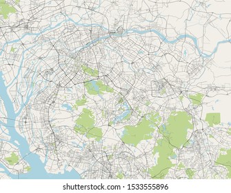 vector map of the city of Dongguan, China