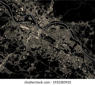 vector map of the city of Dresden, Saxony, Germany