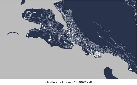 vector map of the city of Dubrovnik, Croatia