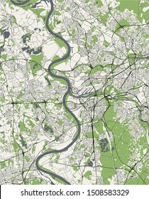 vector map of the city of Duisburg, Germany