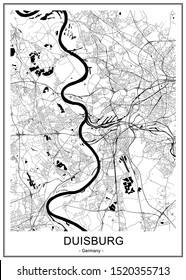 vector map of the city of Duisburg, Germany