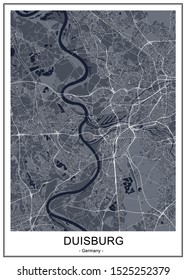 vector map of the city of Duisburg, Germany