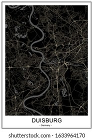 vector map of the city of Duisburg, Germany