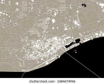 vector map of the city of Dundee, Scotland, UK