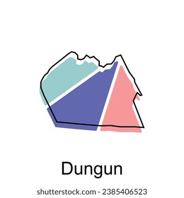 Vector Map City of Dungun design template, High detailed illustration Country in Asia