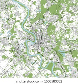 vector map of the city of Dusseldorf, Germany