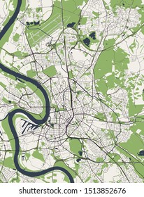 vector map of the city of Dusseldorf, Germany