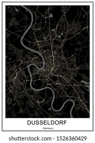 vector map of the city of Dusseldorf, Germany