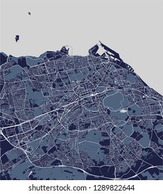 vector map of the city of Edinburgh, Scotland, United Kingdom