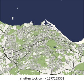 vector map of the city of Edinburgh, Scotland, United Kingdom