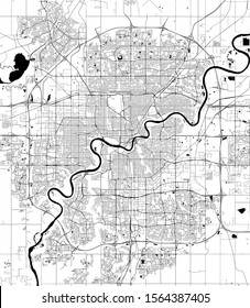 vector map of the city of Edmonton, Canada