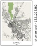 vector map of the city of El Paso, Texas, USA