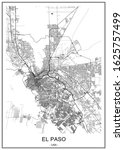 vector map of the city of El Paso, Texas, USA