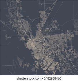 vector map of the city of El Paso, Texas, USA