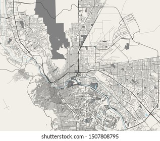 vector map of the city of El Paso, Texas, USA