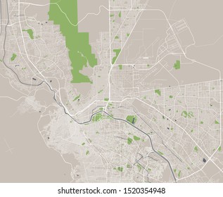 vector map of the city of El Paso, Texas, USA