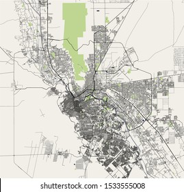 vector map of the city of El Paso, Texas, USA