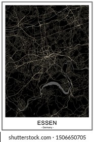 vector map of the city of Essen, Germany