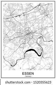 vector map of the city of Essen, Germany