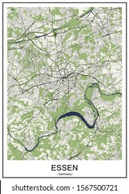 vector map of the city of Essen, Germany