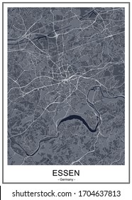 vector map of the city of Essen, Germany