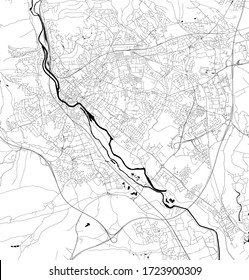 Vektorplan der Stadt Exeter, Devon, Südwestengland, England, Vereinigtes Königreich